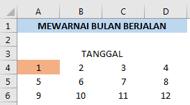 Mewarnai Bulan Berjalan Otomatis Dengan Conditional Formatting Dalam Excel